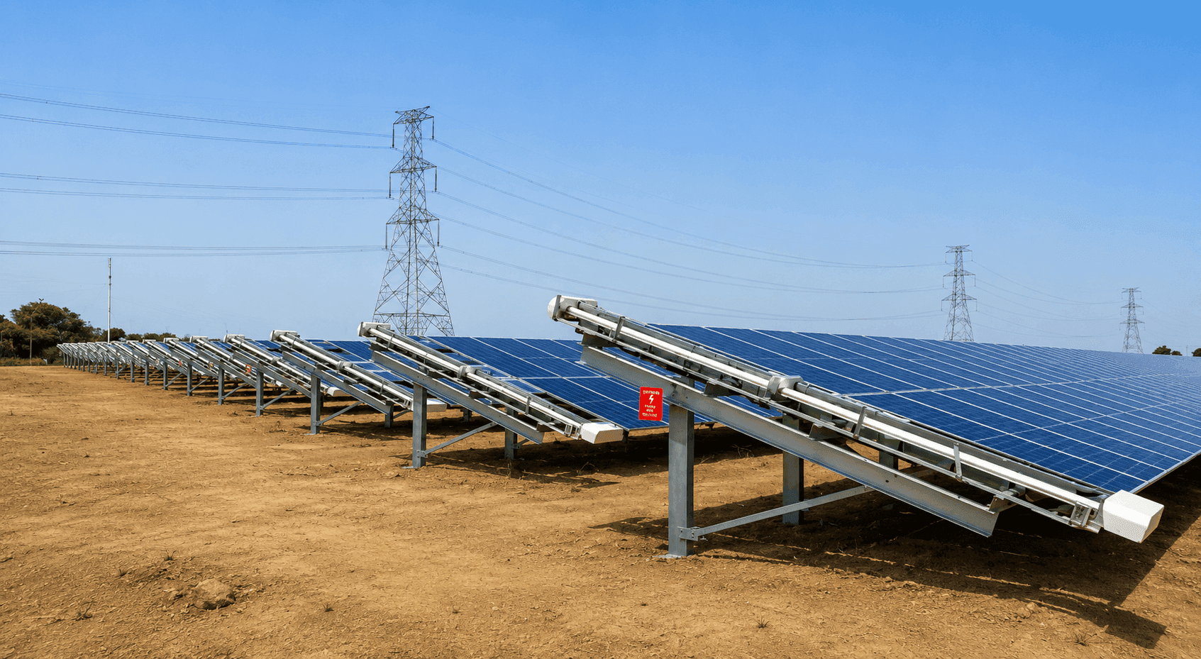 SECI चरण 2 गुजरात सौर परियोजना – 75 MW जल-रहित रोबोटिक सफाई केस स्टडी, सोलर पैनल सफाई रोबोट प्रोजेक्ट, 75 MW · गुजरात · ग्राउंड माउंट · स्वचालित · अर्ध-स्वचालित