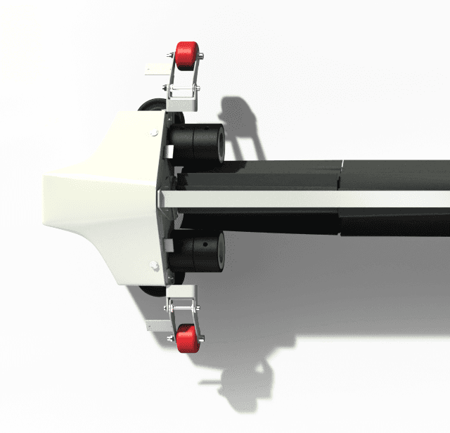 Close-up of Taypro GLYDE-X tracker bridge mechanism and dual-pass cleaning head