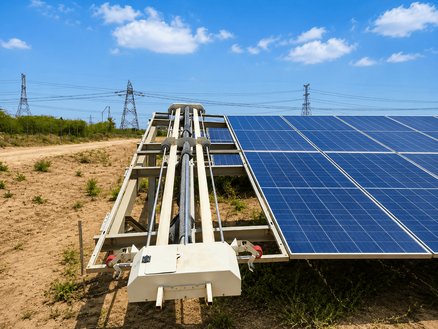 Dakuni Solar Plant – 1.4 MW Waterless Robotic Cleaning Case Study Dakuni Solar Plant – 1.4 MW Waterless Robotic Cleaning Case Study, solar panel cleaning robot project, 1.4 MW · Ground Mount · 0 auto robots · 1 semi-aut...