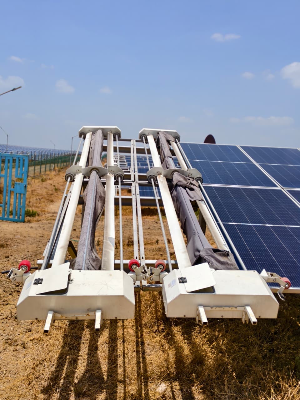 Ahmadnagar-Kelwad BK Solar Plant Case Study: 5 MW Robotic Solar Cleaning Deployment in Maharashtra, solar panel cleaning robot project, 5 MW · Maharashtra · Ground Mount · 0 auto robots ...