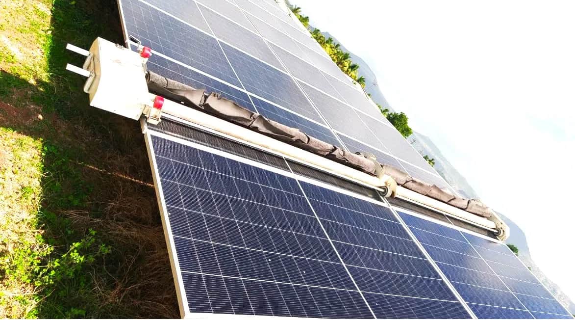 Project Rastaban, Snagali-Belondgi (Bellundagi) Solar Plant: 187.5 MW Semi-Automatic Cleaning Case Study Snagali-Belondgi (Bellundagi) – 5 MW - Solar Panel Cleaning Robot Installation Project by Taypro