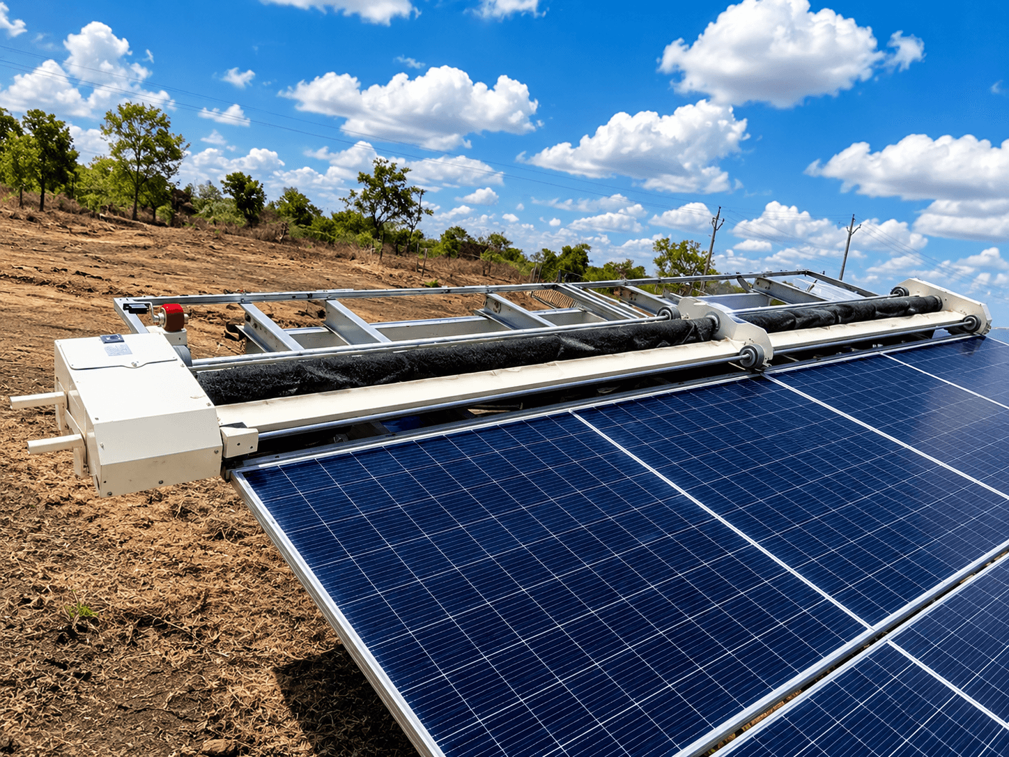 アーマドナガル-スパ 6 MW、太陽光パネル洗浄ロボットプロジェクト、6 MW、マハーラーシュトラ州、地上設置型、自動ロボット0台