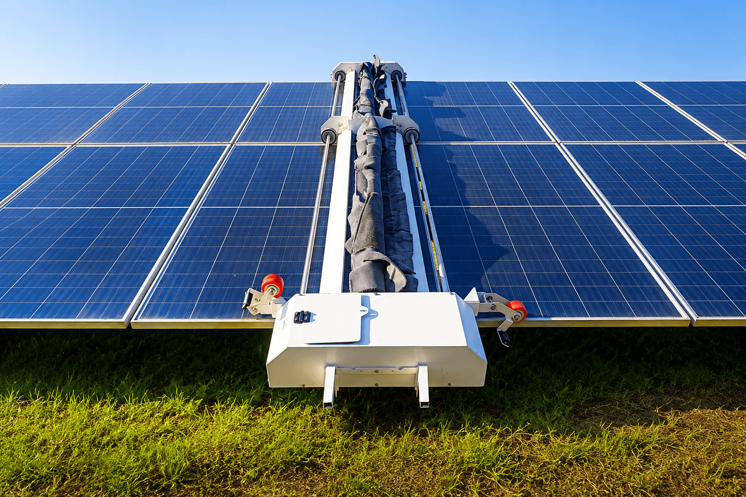 Yavatmal, Punvat 37.5 MW solar plant, Taypro robotic panel cleaning
