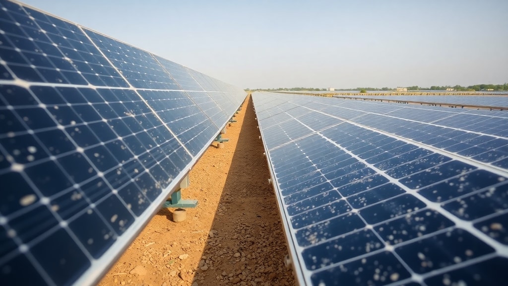 Continuum Bhavnagar, Gujarat – 182 MW Solar Plant Cleaning Strategy, inline view of utility-scale solar operations in India related to 182 MW