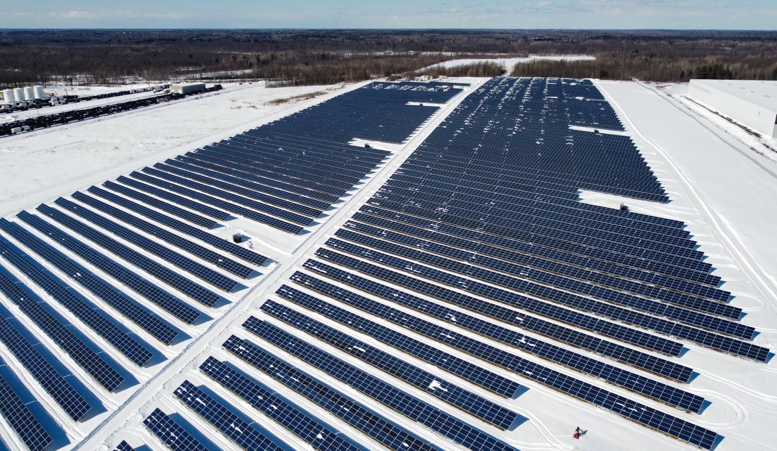 Solar plant in winter